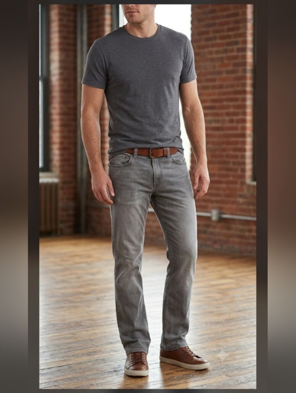 Wrangler Free to Stretch Straight Fit Grey Jeans, 29 X 30